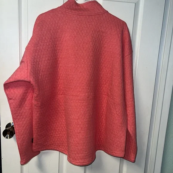 Eddie Bauer quilted half zip pullover sweater plus pink long sleeve XXlarge 2x - Picture 9 of 12